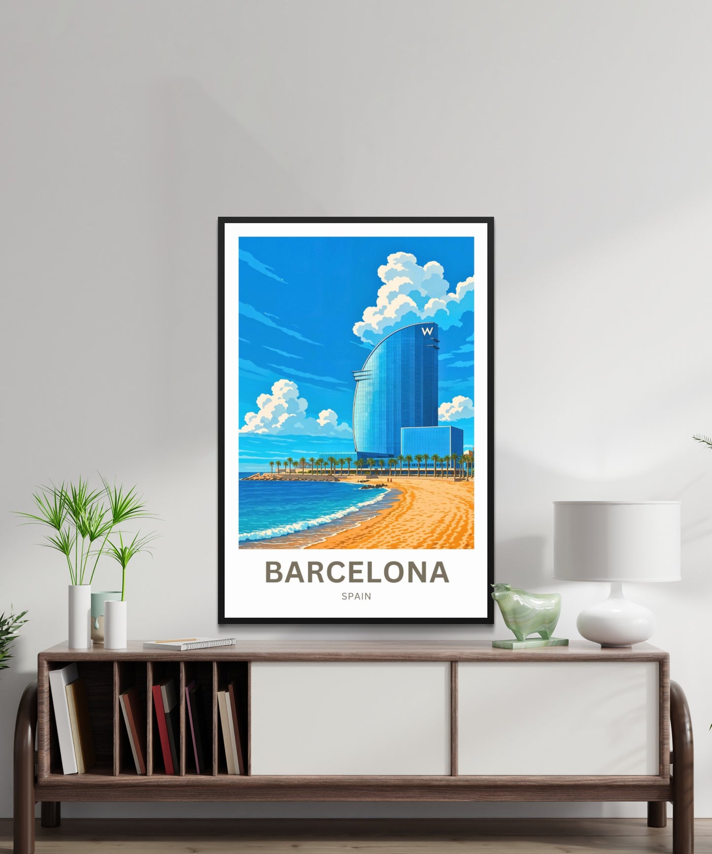 Barcelona Travel Poster  - Spain The Sail on the Sea