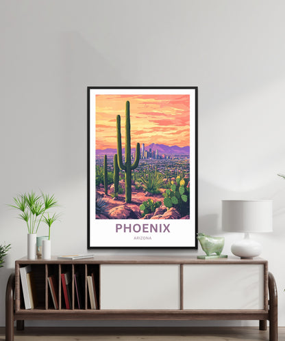 Phoenix Travel Poster - Cactus Trail – Phoenix Horizon