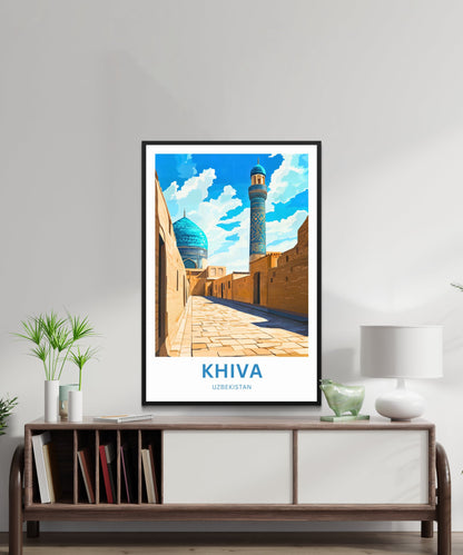 Khiva Travel Poster -  A City of Blue and Brick
