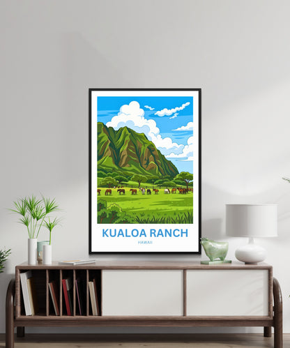 Kualoa Ranch  Travel Poster - Captivating Landscape