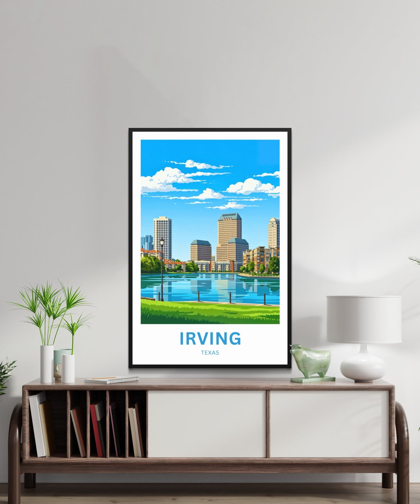 Las Colinas Irving, Texas Travel Poster - Beautiful Day View