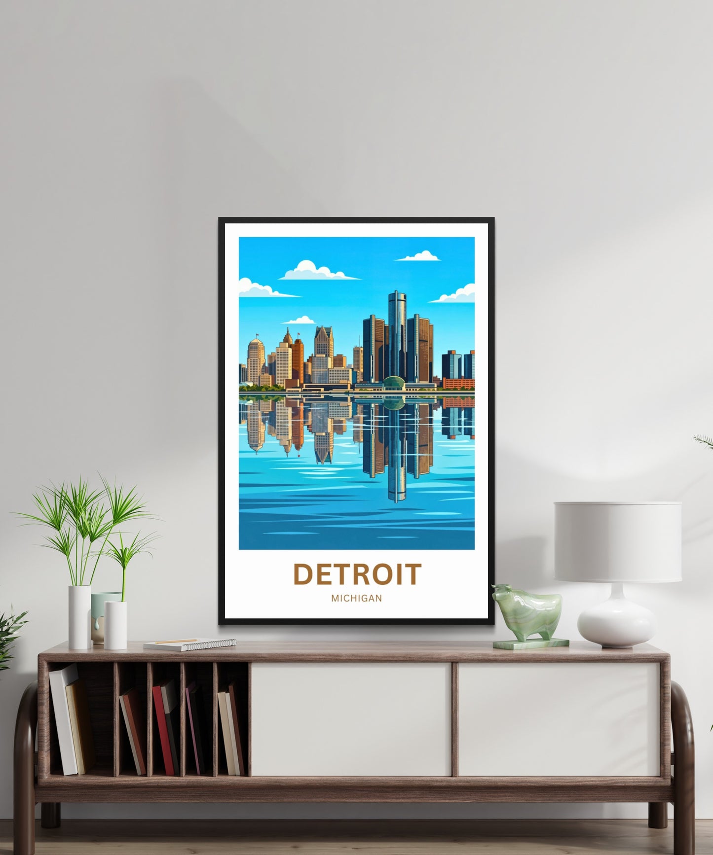 Detroit Travel Poster - Beautiful Skyline View