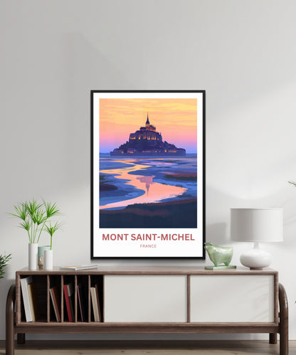 Mont Saint-Michel Travel Poster - French Heritage by the Sea