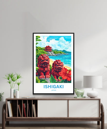 Ishigaki Travel Poster - Tropical Temple Coast