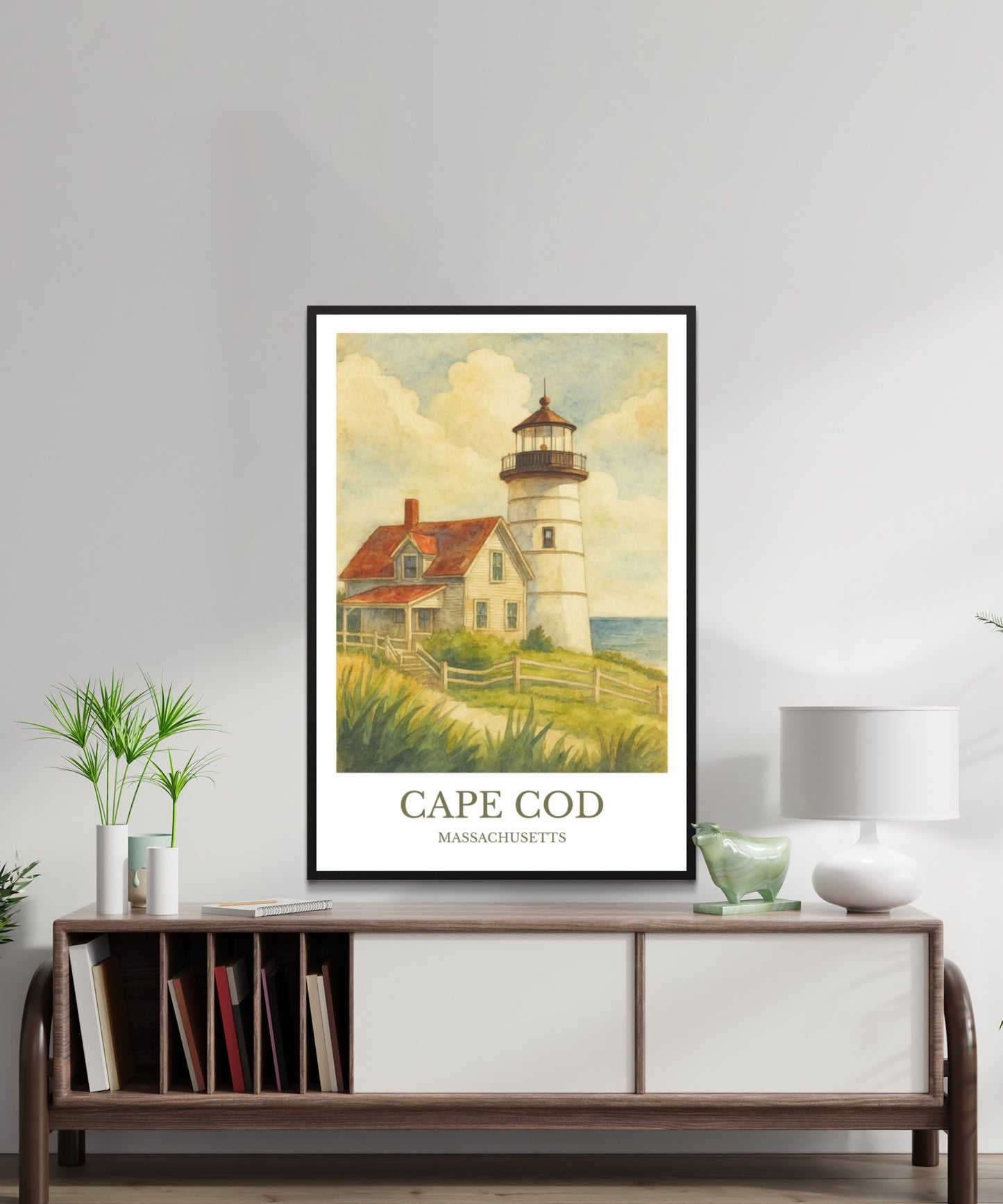 Cape Cod, Watercolor design poster, Massachusetts Print, Cape Cod Wall Art