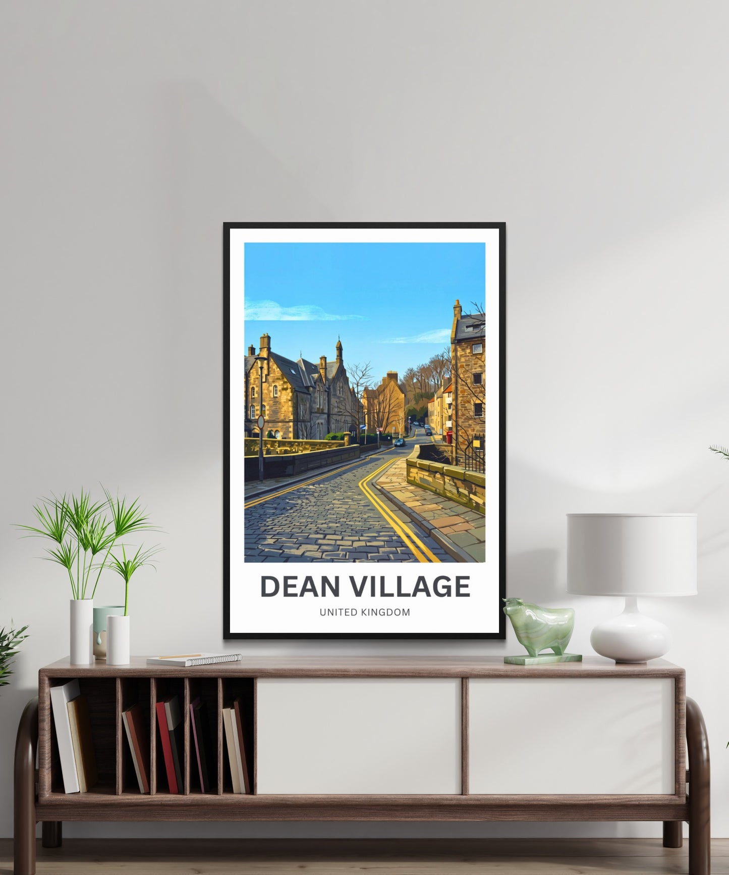 Dean Village Travel Poster - Peaceful Scotland Living