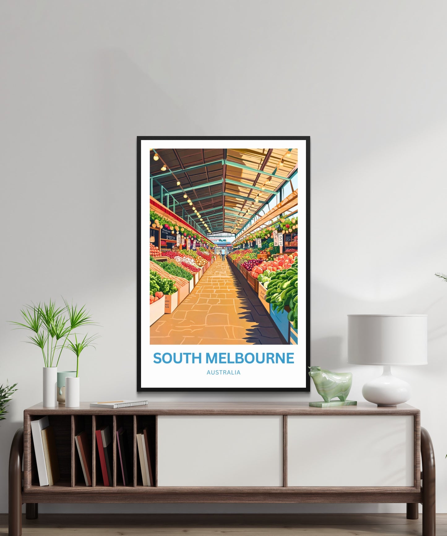 South Melbourne Market Travel Poster  - Explore Melbourne’s Fresh Side