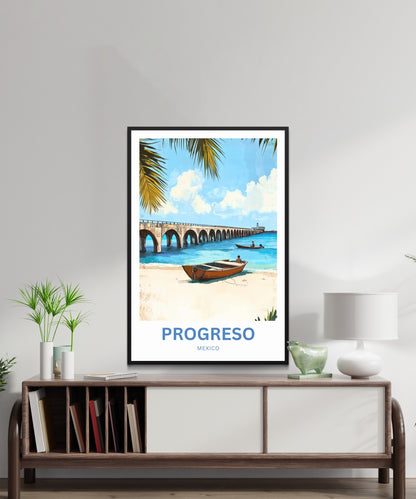 Progreso Travel Poster -  Breezes of Mexico