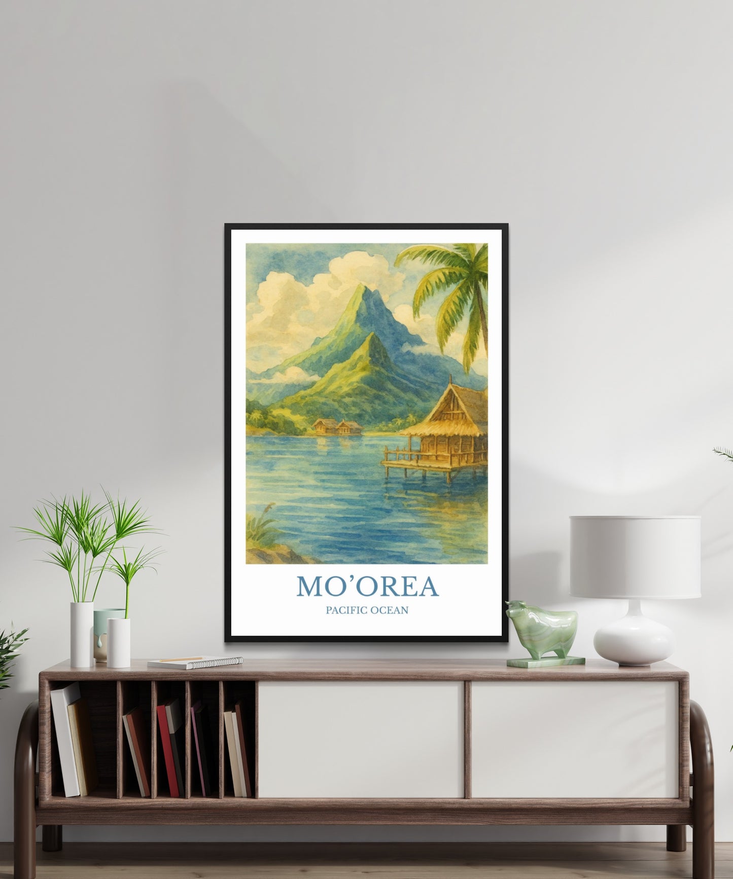 Mo’orea, Watercolor design poster, Pacific Ocean Print, Mo’orea Wall Art