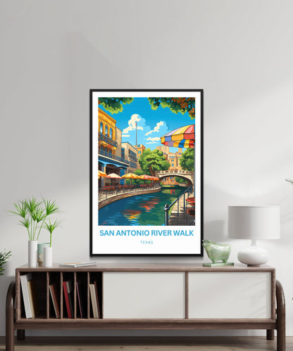 San Antonio River Walk Travel Poster