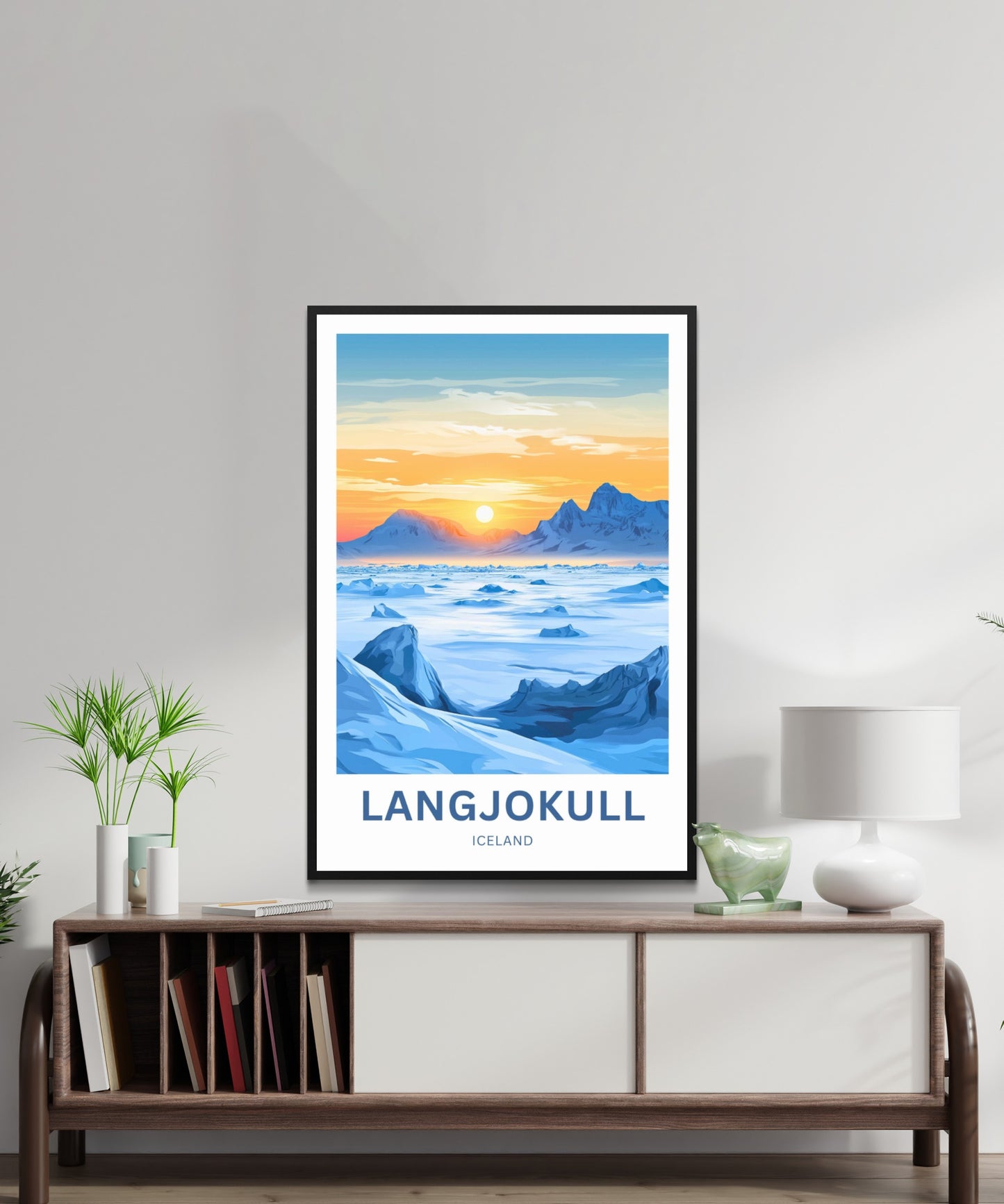 Langjökull Travel Poster - Glacier of Light