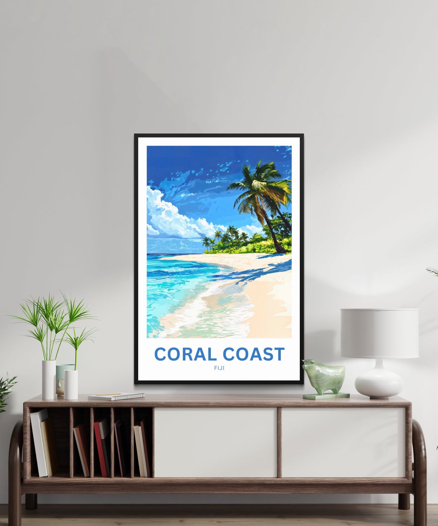 Coral Coast, Fiji Travel Poster - Tides of Tranquility – Coral Coast