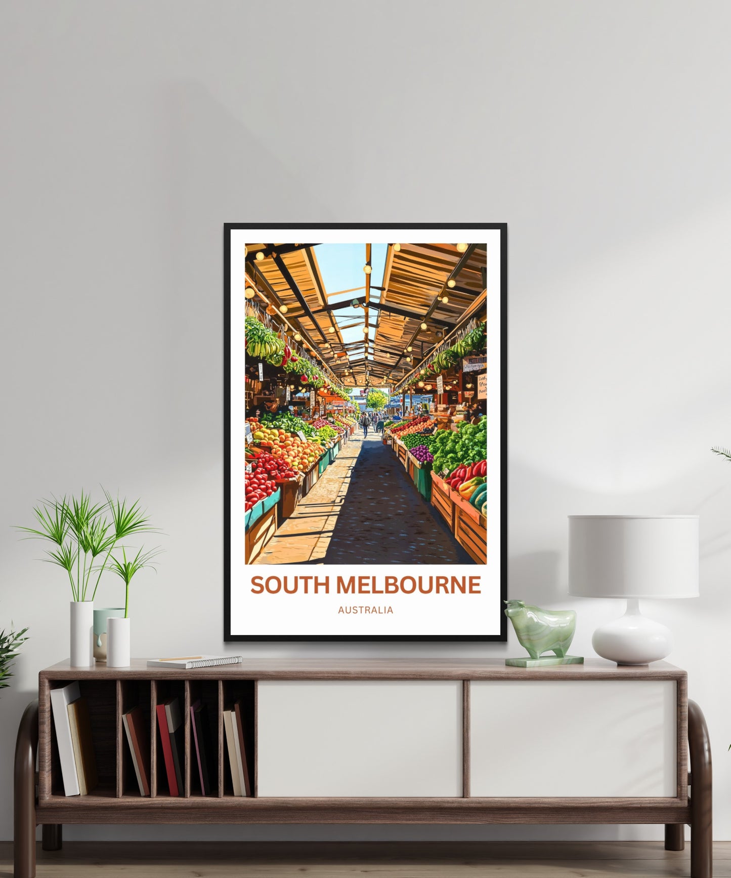 South Melbourne Market Travel Poster  - The Heartbeat of Melbourne