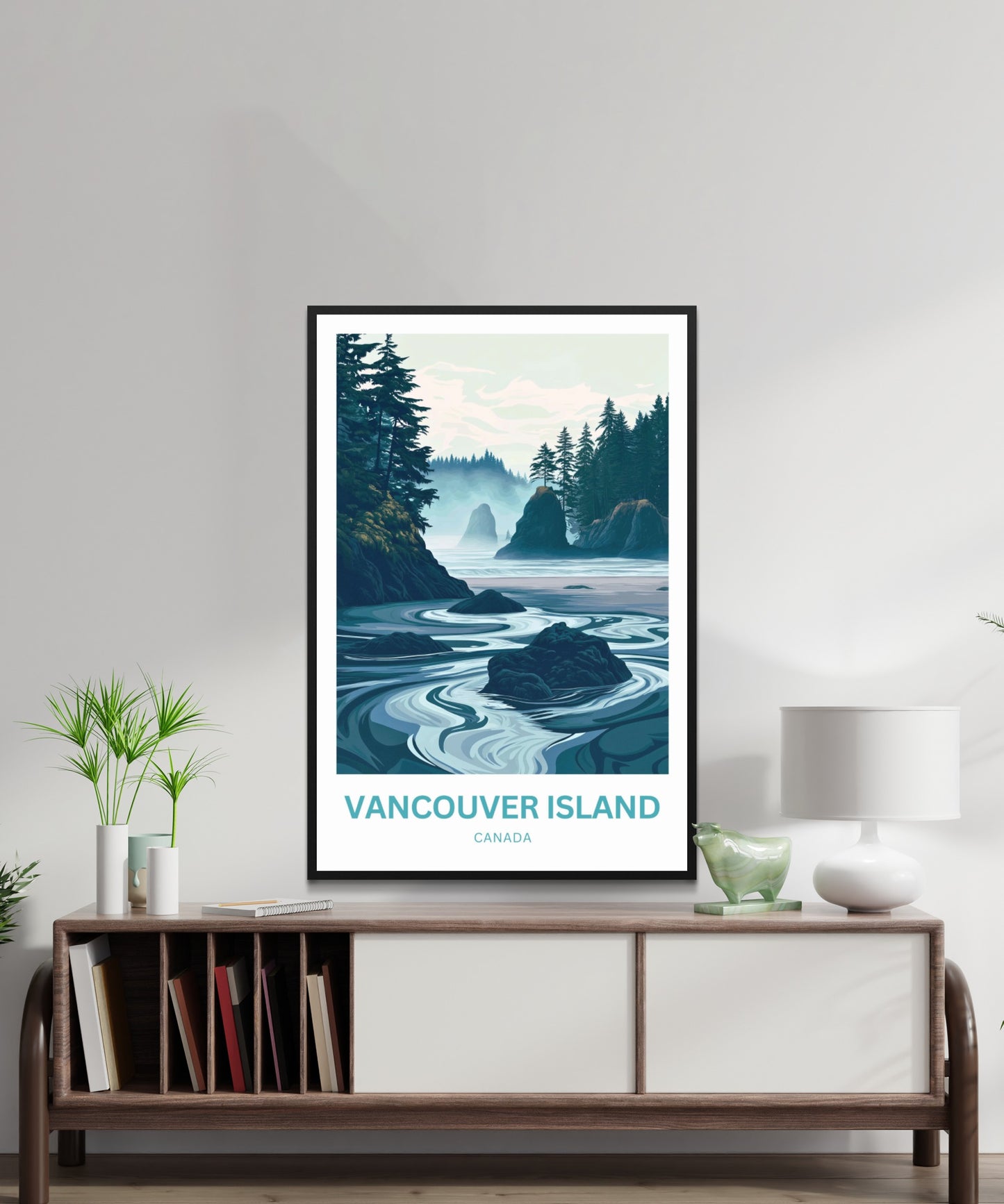 Vancouver Island Travel Poster - Land of Mist and Pines