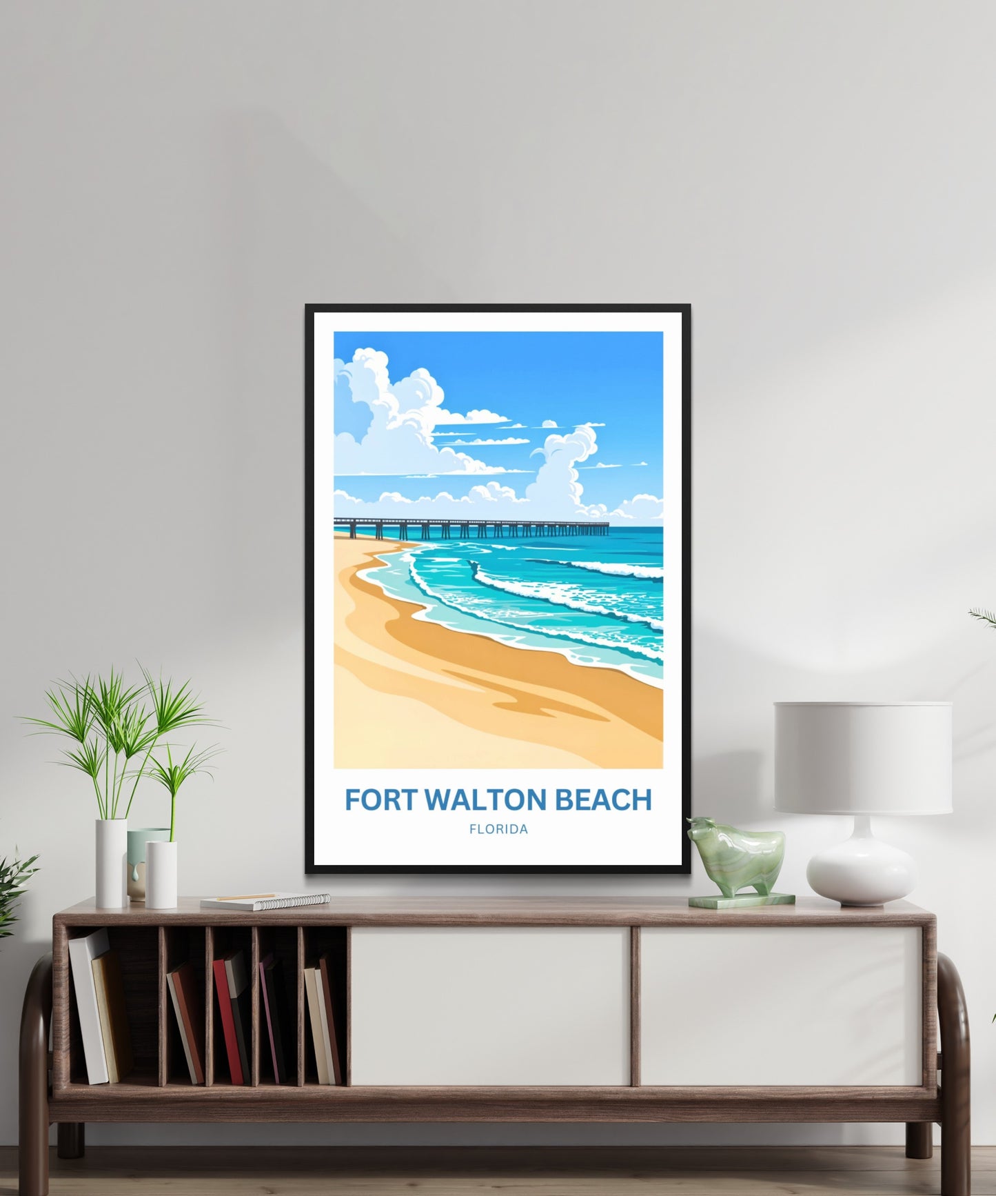 Fort Walton Beach Travel Poster - Gulf Coast Glow