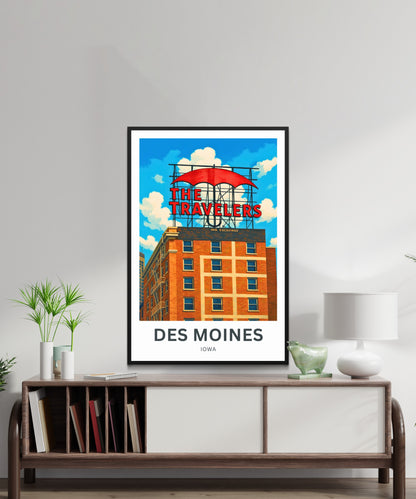 Des Moines Travel Poster - Iowa