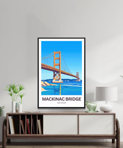 Mackinac Bridge Travel Poster - Michigan