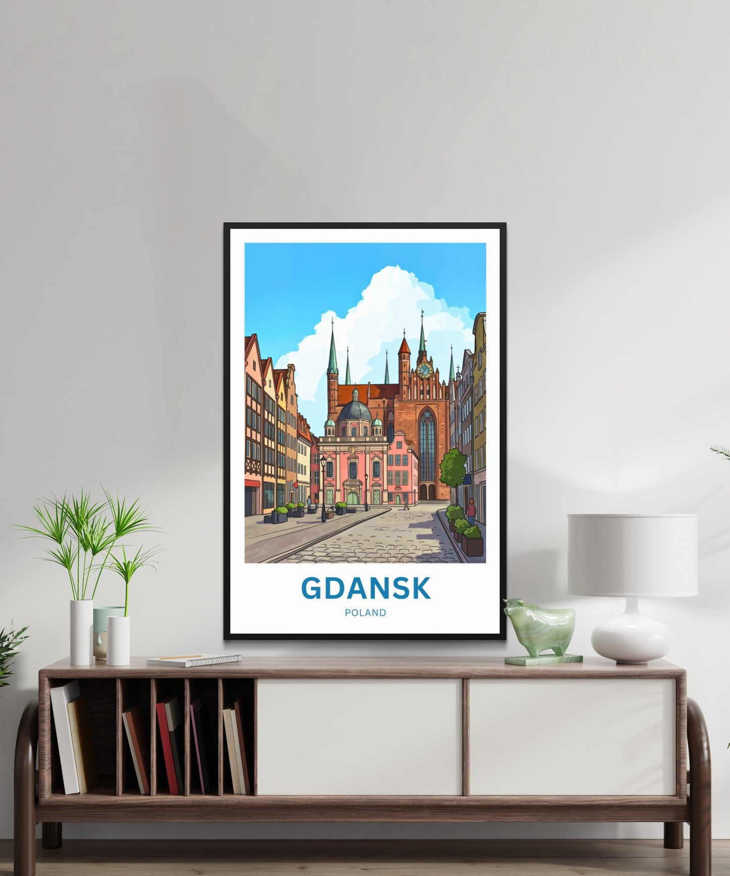 Gdańsk  Travel Poster - Market day in the old city