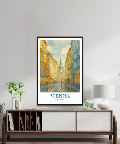 Vienna, Watercolor design poster, Austria Print, Vienna Wall Art