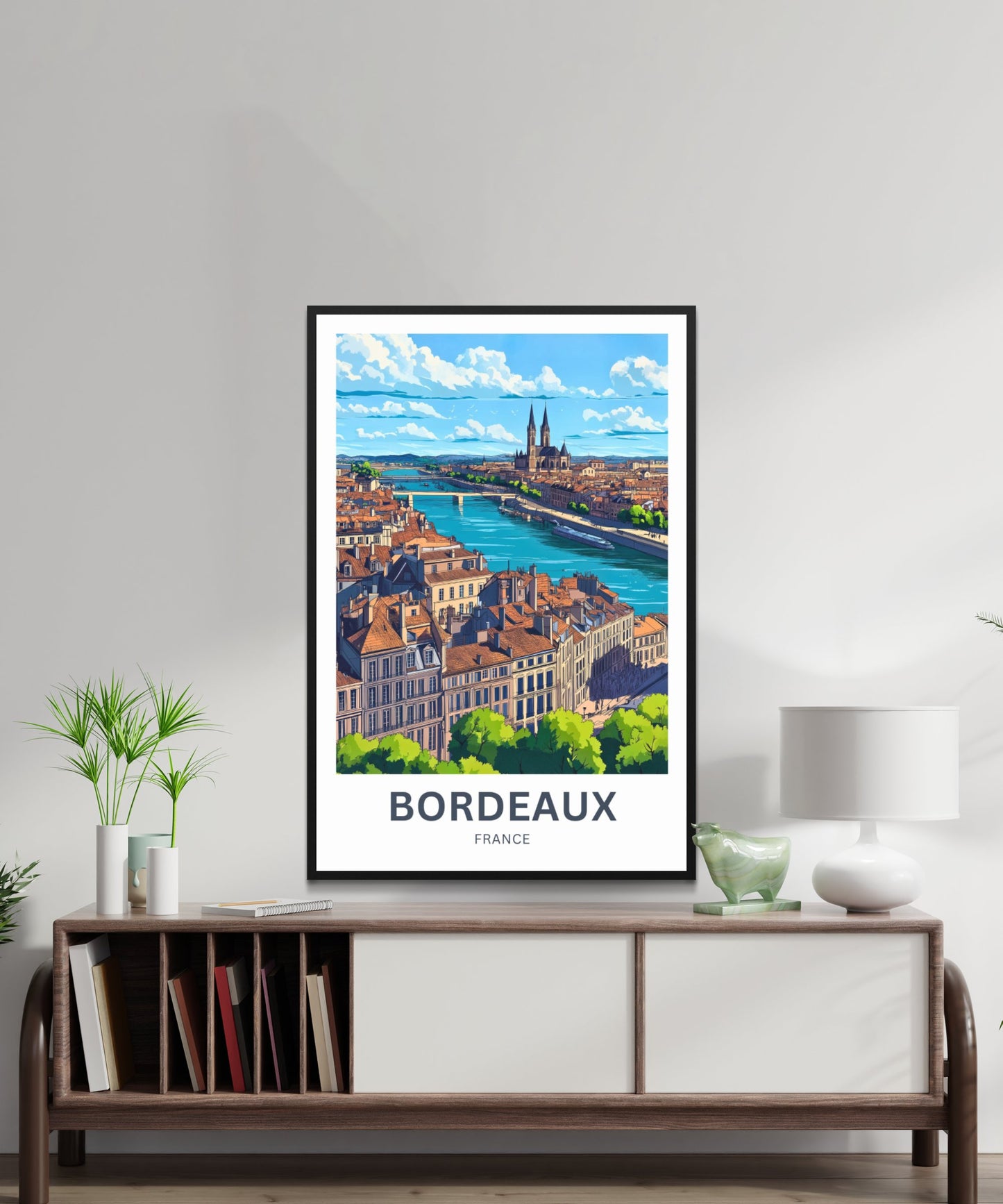 Bordeaux Travel Poster - Captivating View of France City River