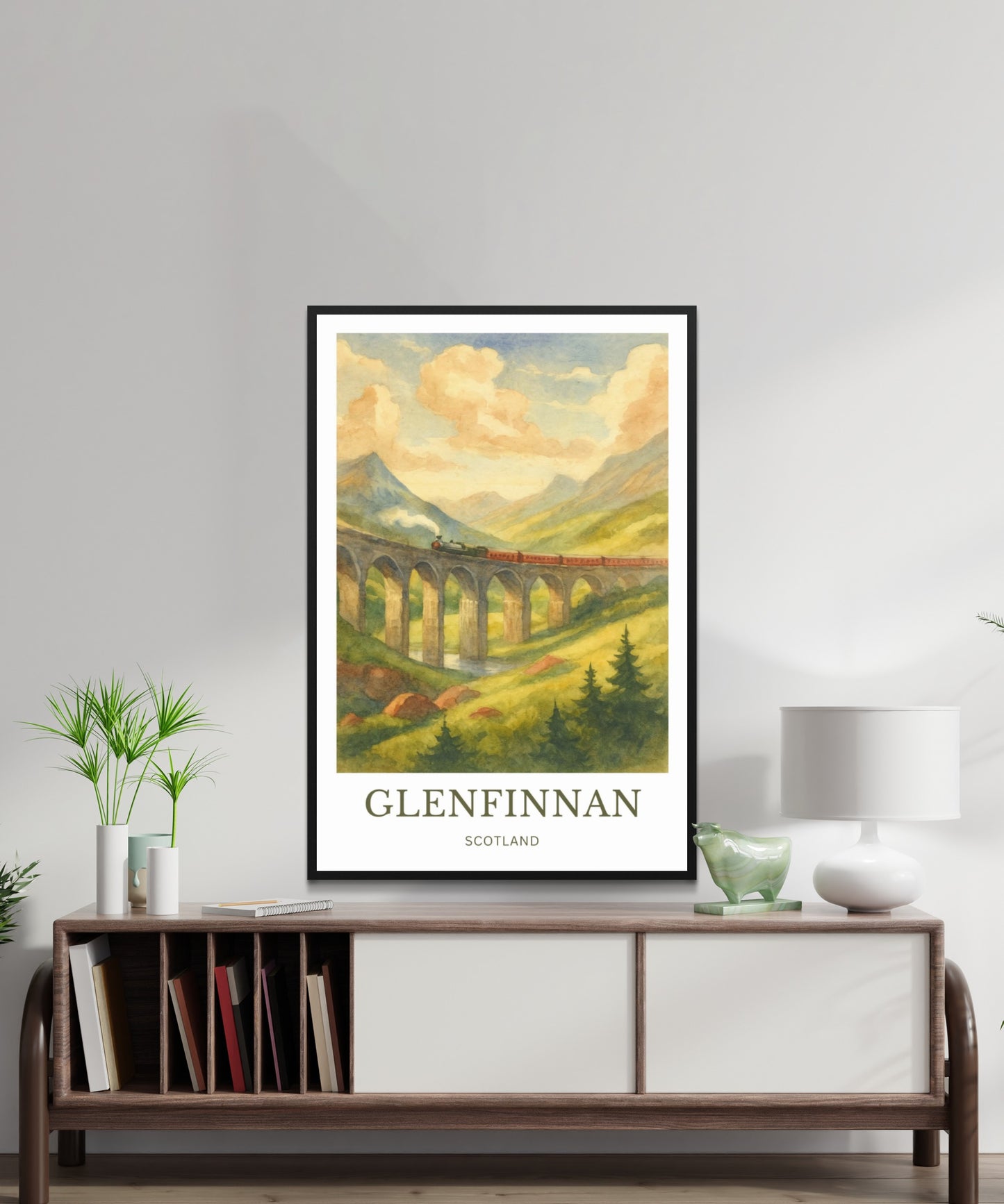 Glenfinnan, Watercolor design poster, Scotland Print, Glenfinnan Wall Art