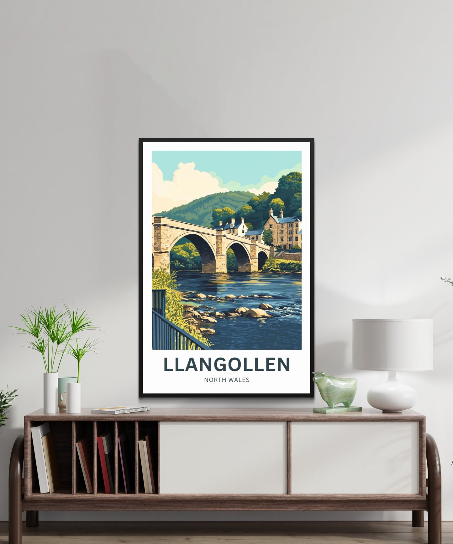 Llangollen Travel Poster - Welsh Waters, Welsh Wonders