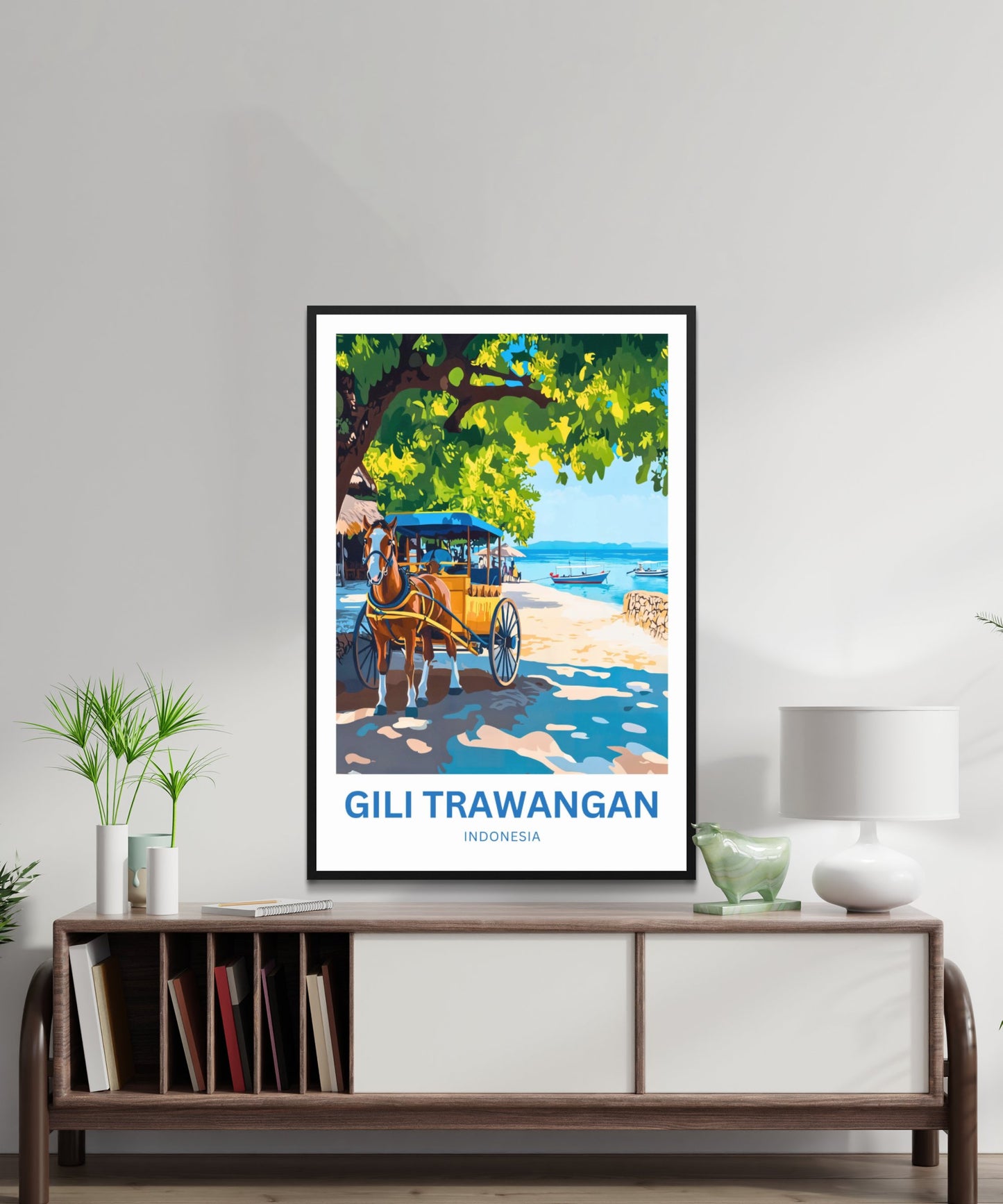 Gili Trawangan Travel Poster- Horse Carriage Transportation