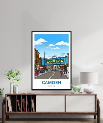 Camden Lock Travel Poster - Charming Street