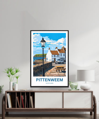 Pittenweem Travel Poster - Enchanting Scotland Harbor Village