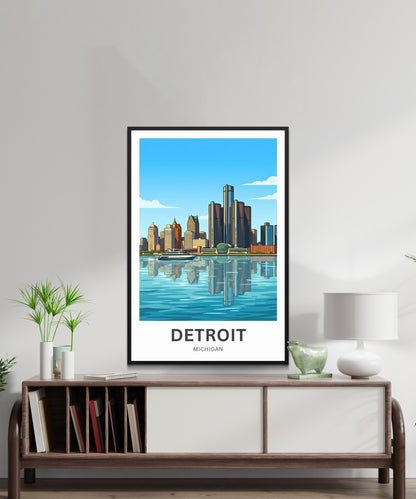 Detroit Travel Poster - Michigan