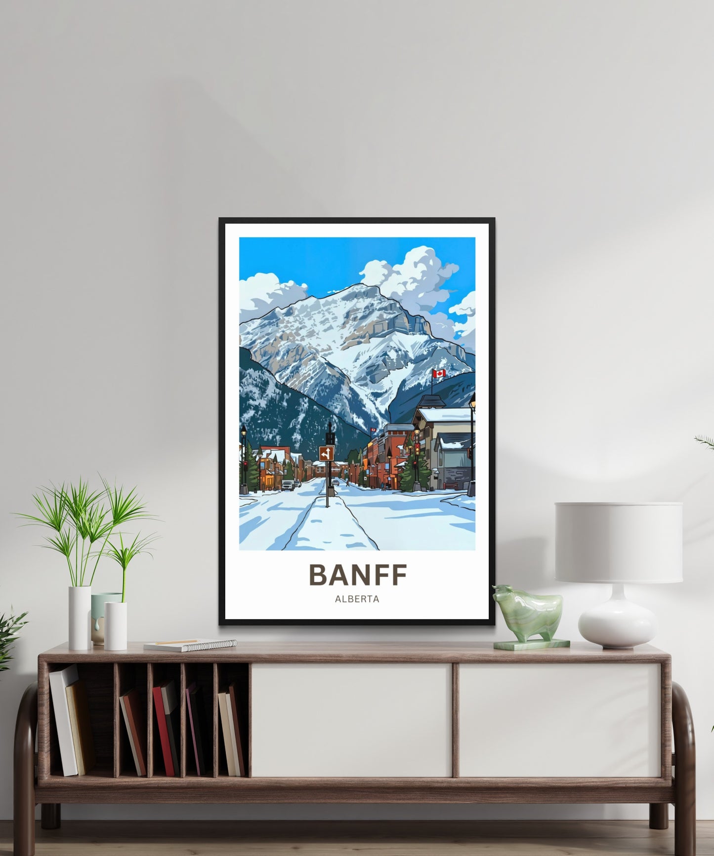 Banff Avenue Travel Poster- Winter