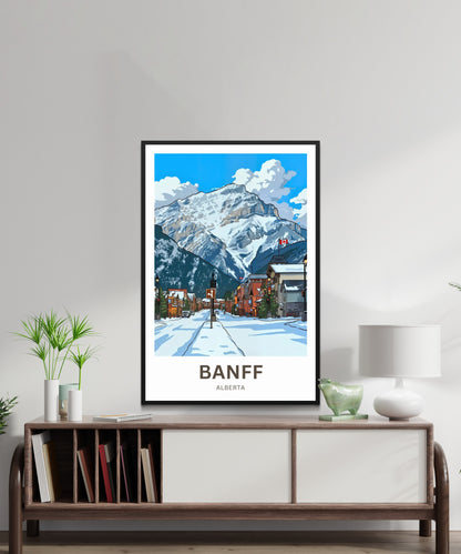 Banff Avenue Travel Poster- Winter