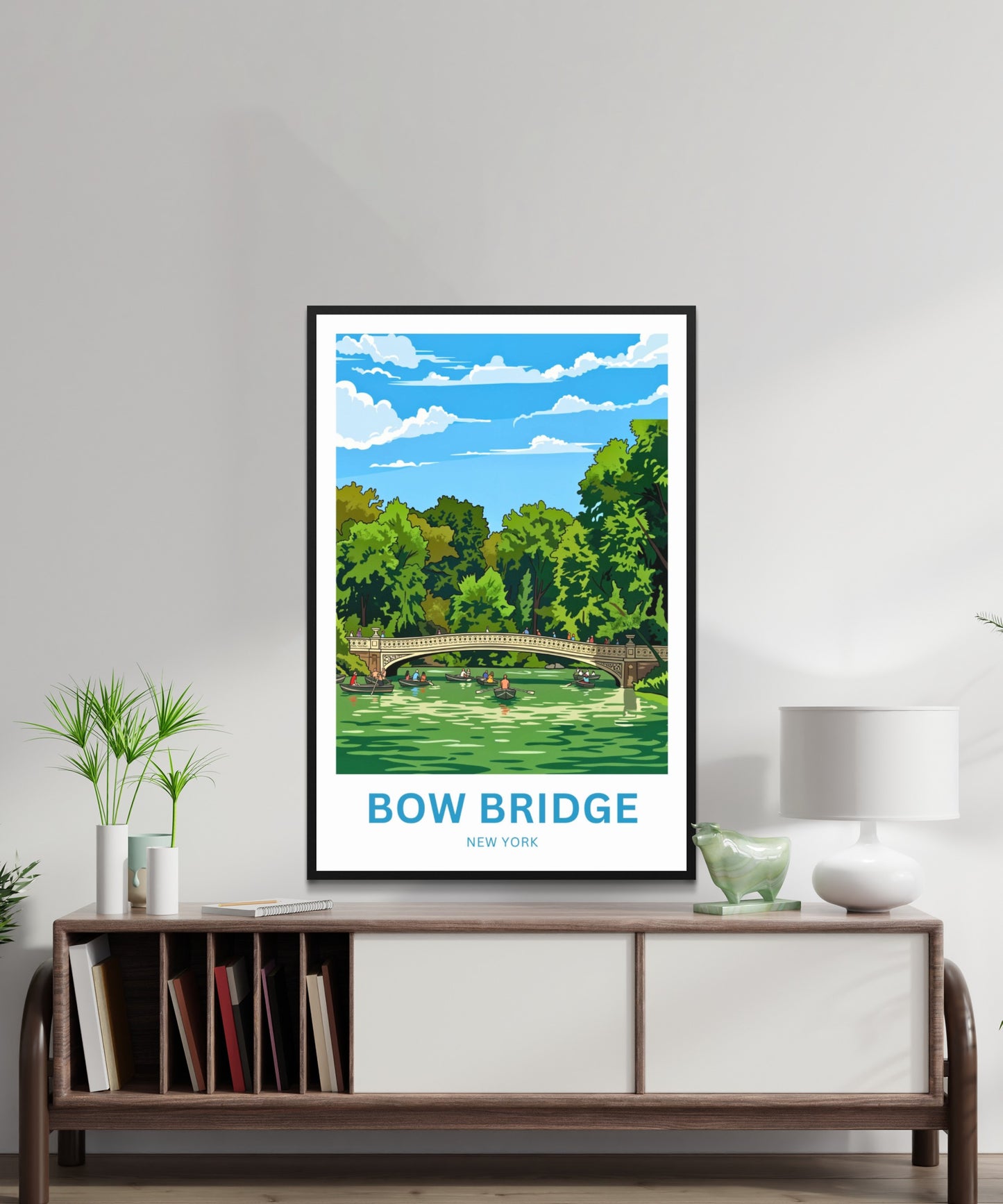 Bow Bridge  Travel Poster - New York Iconic Bridge