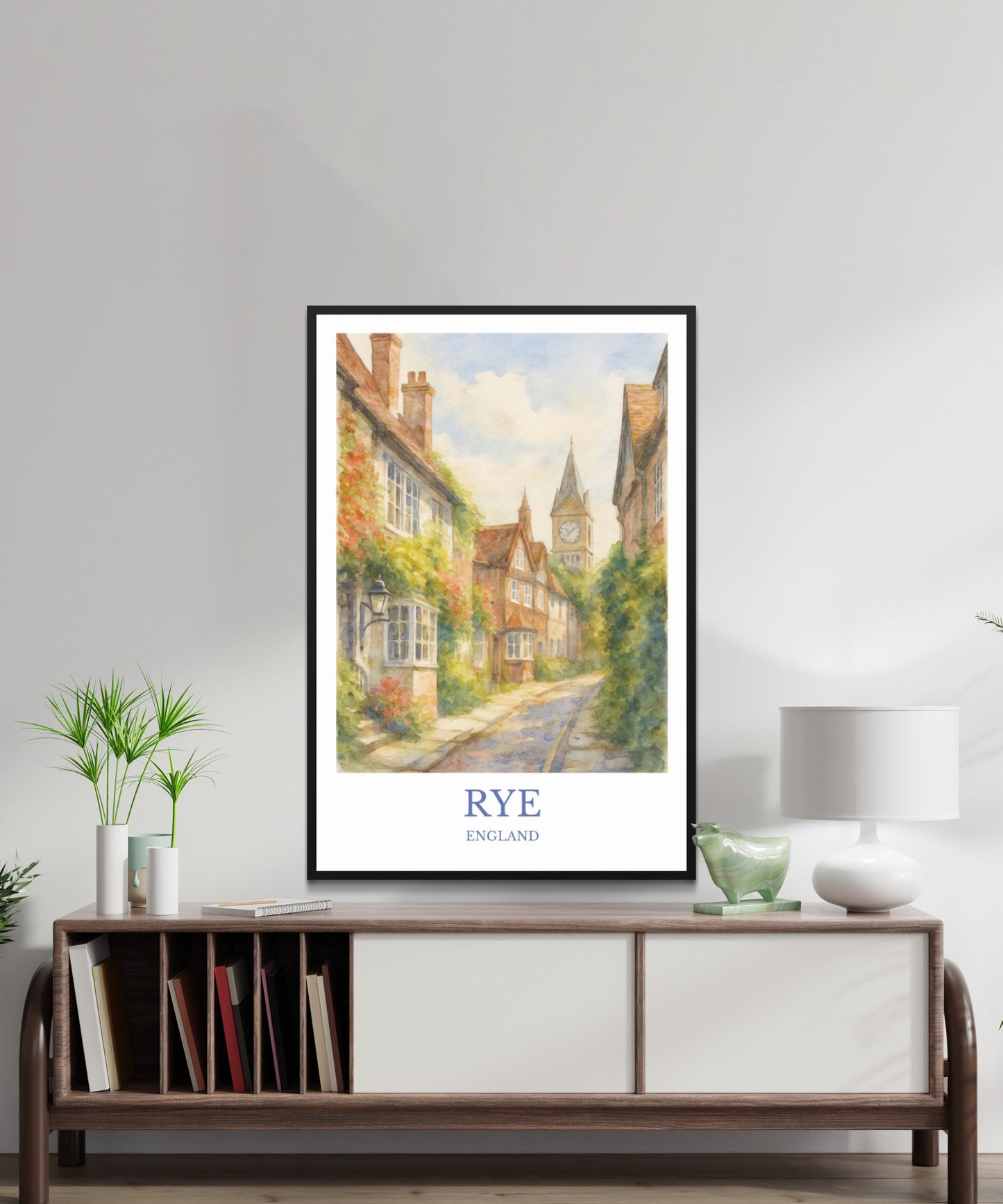 Rye, Watercolor design poster, England Print, Rye Wall Art
