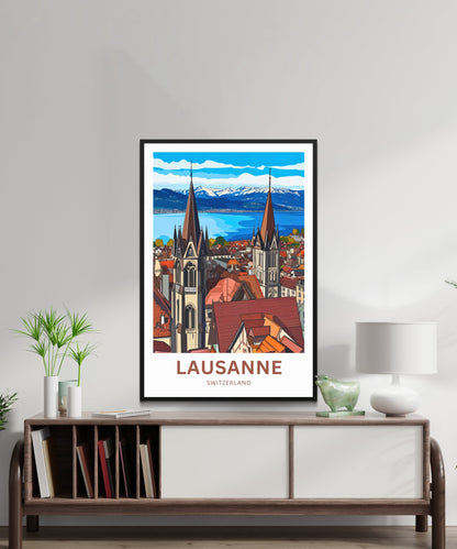 Lausanne Travel Poster- Heart of the Riviera Vaudoise