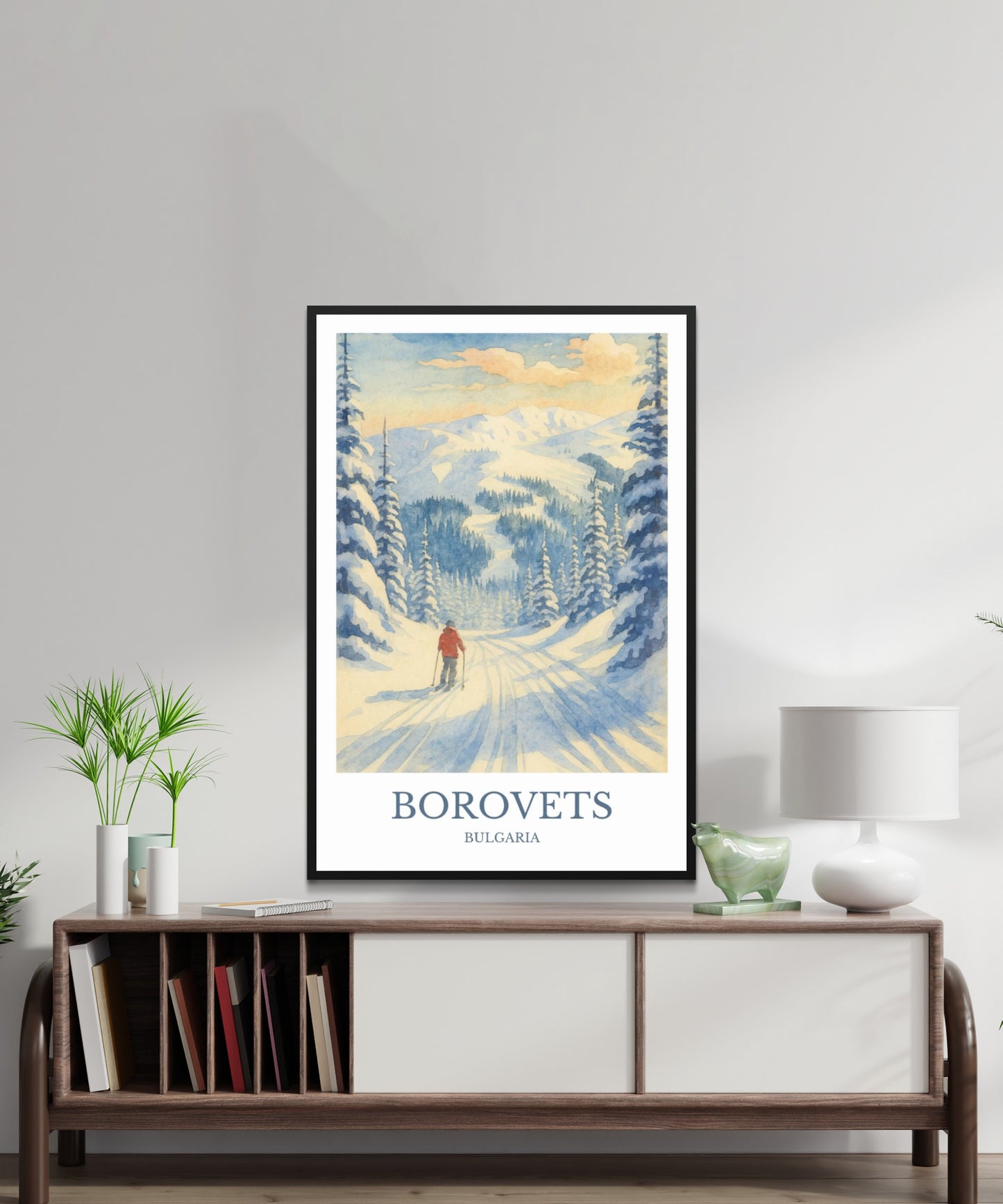 Borovets, Watercolor design poster, Bulgaria Print, Borovets Wall Art