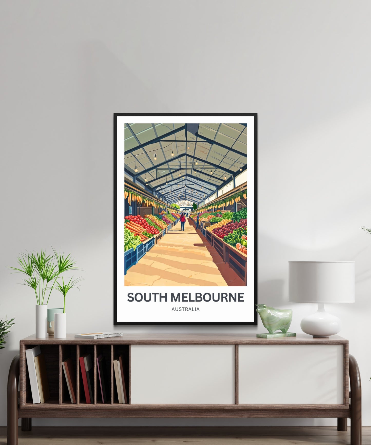 South Melbourne Market Travel Poster  - Gather, Taste, Discover