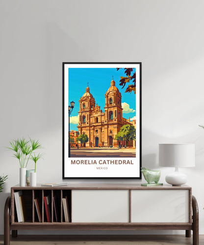 Morelia Cathedral Travel Poster