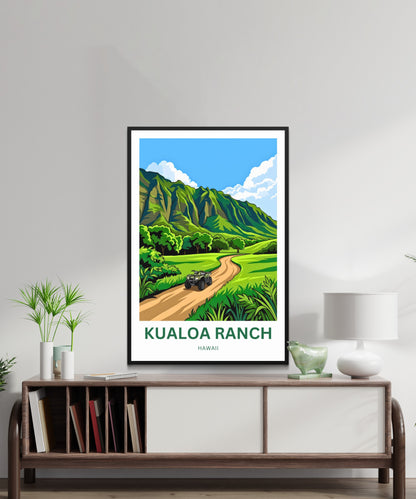 Kualoa Ranch  Travel Poster - Hawaiian horizons