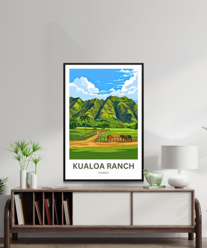 Kualoa Ranch  Travel Poster - Heart of Oʻahu