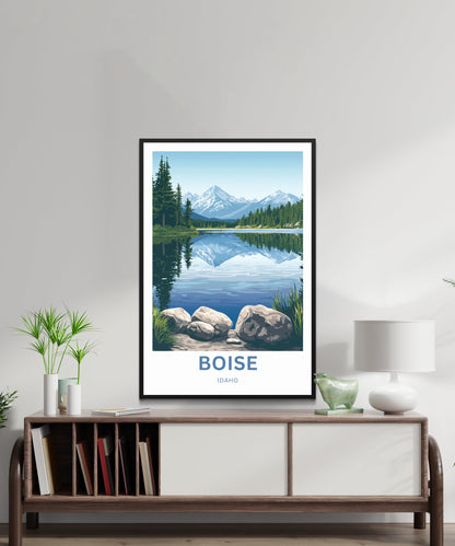 Boise Travel Poster - Tranquil Lakeside Spot
