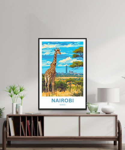 Nairobi Travel Poster - Where Wildlife Meets the Skyline