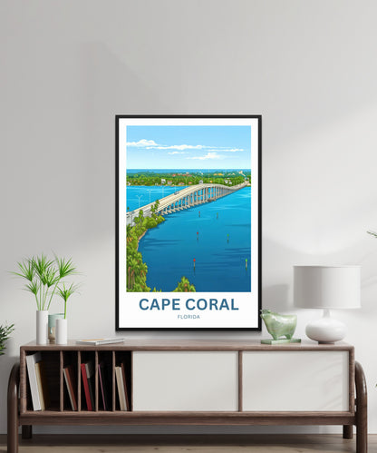 Cape Coral, Florida Travel Poster - River Crossing