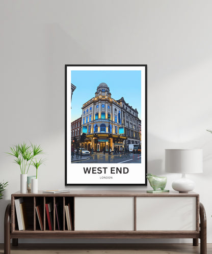 West End Travel Poster - London Theatre District