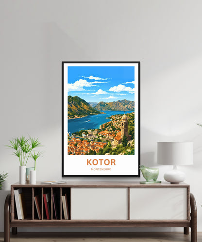 Kotor Travel Poster -   Montenegro Captivating Town View