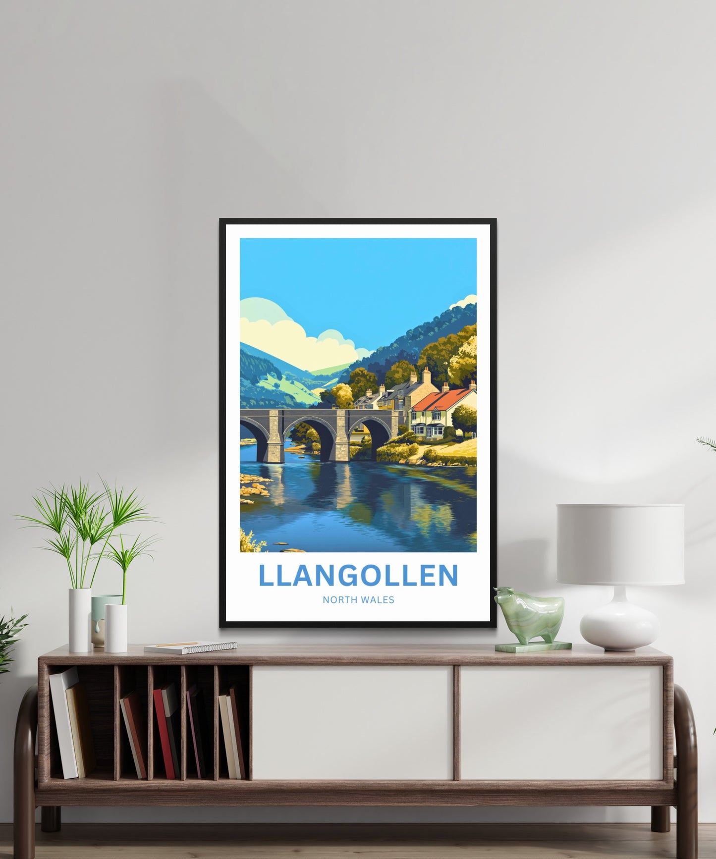 Llangollen Travel Poster - Crossing the Historic Dee