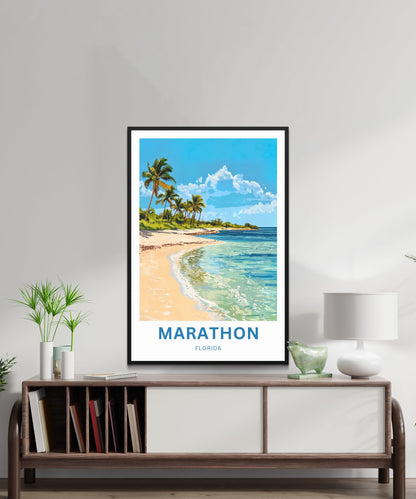 Marathon Travel Poster -  Captivating Serene Beach Florida