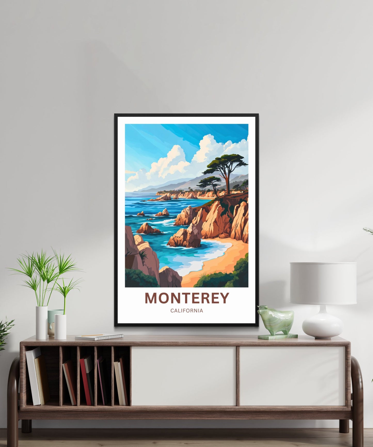 Monterey Travel Poster - California Beautiful Pacific Coastline