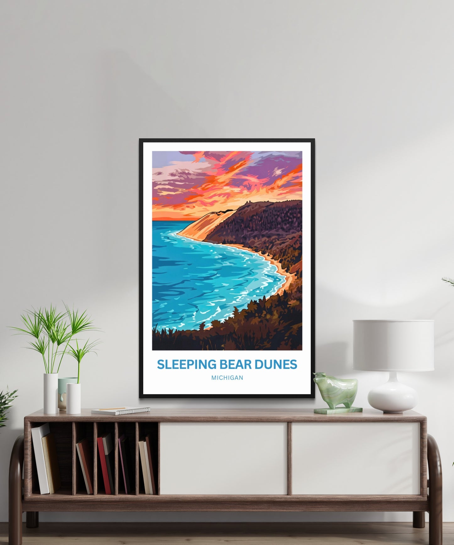 Sleeping Bear Dunes Travel Poster - Late Afternoon View