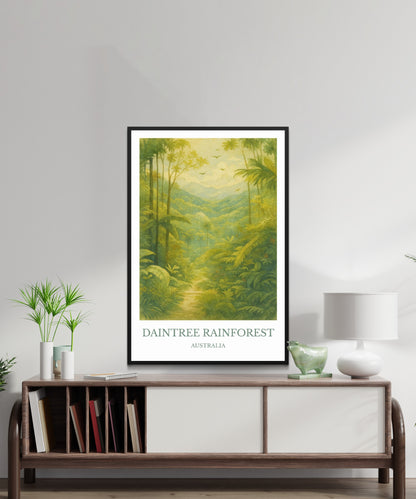Daintree Rainforest, Watercolor design poster, Australia Print, Daintree Rainforest Wall Art